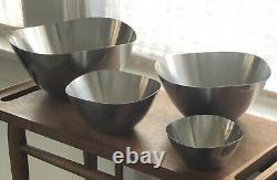 Vintage Mid Century Stelton Stainless Nesting Bowls 4 Denmark Holmblad Jacobsen