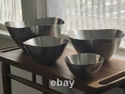 Vintage Mid Century Stelton Stainless Nesting Bowls 4 Denmark Holmblad Jacobsen
