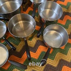 Vintage Revere Ware Copper Bottom Steel Pots & Pans WithLids 21 Piece + Mix Bowls