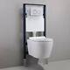 White Dual Flush Elongated Wall Hung Toilet Bath Carrier System&tank Bowl Set