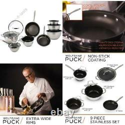 Wolfgang Puck 15-Piece Stainless Steel Cookware Set With Mixing Bowls Scratch-R