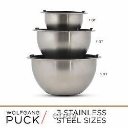 Wolfgang Puck 15-Piece Stainless Steel Cookware Set with Mixing Bowls
