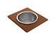 Wood Board With Large Round Stainless Steel Mixing Bowl And Colander F/1344