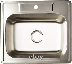ZUHNE Drop-In Stainless Steel Single Bowl Kitchen, Bar and Laundry Utility Sink
