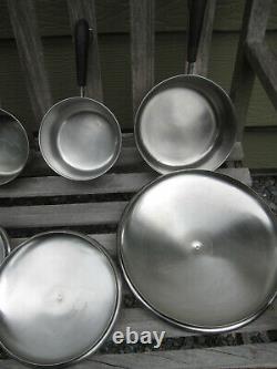 12pc Vtg Rome Ny Revere Ware Lot Cuivre Clad Fry Pans Saucepans 3 Mixing Bowls