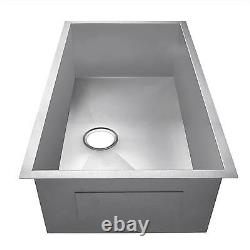 30 Single Bowl Undermount 16 Gauge Stainless Steel Kitchen Sink Zero Radius Nouveau