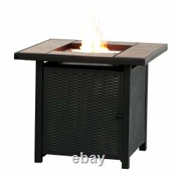 32 Backyard Gift Lpg Propane Gas Fire Pit Table Fireplace Patio Heater Extérieur