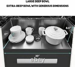 32 Pouces Undermount Workstation Kitchen Sink 16 Gauge Single Bowl En Acier Inoxydable