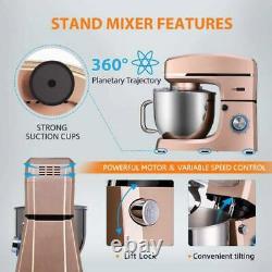 6.7qt Tilt-head Food Stand Mixer 800w 6 Speed Stainless Steel Bowl Kitchenbeater