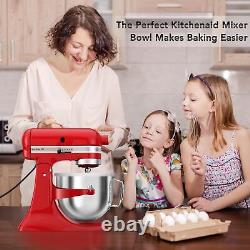 7QT Bol de mélange en acier inoxydable compatible avec les batteurs sur socle Kitchenaid, Kitch