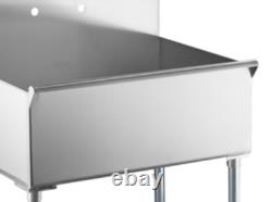 Bol en acier inoxydable commercial utilitaire de 36 x 24 x 14 pouces, évier de préparation 36, épaisseur 16.