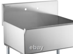 Bol en acier inoxydable commercial utilitaire de 36 x 24 x 14 pouces, évier de préparation 36, épaisseur 16.