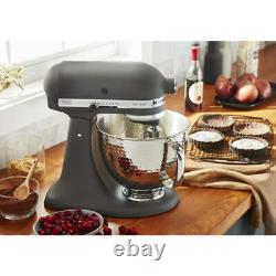 Bol en acier inoxydable martelé KitchenAid de 5 litres à tête inclinable KSM5SSBHM durable fabriqué aux États-Unis