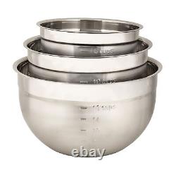 Bol mélangeur en acier inoxydable KitchenGrips ensemble de 3 pièces 1,5, 3, 5 litres