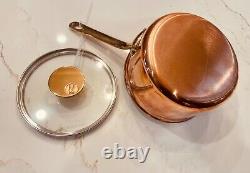 Casserole en cuivre Mauviel 1830 de 2,5 mm avec poignée en acier inoxydable moulé en laiton 1,8 litre