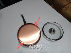 Casserole en cuivre Mauviel M'TRIPLY S avec couvercle et poignées en acier inoxydable moulé, 1,8 L