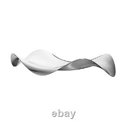 Cobra par Georg Jensen Plateau de service ondulé en acier inoxydable miroir poli Nouveau