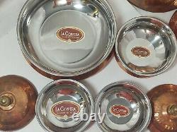 Collection de vaisselle en cuivre à double paroi martelée Coppera - 4 bols avec couvercles