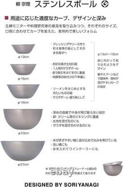 Ensemble de bols en acier inoxydable Sori Yanagi, 5 pièces, fabriqué au Japon, outils de cuisine NEUFS.