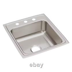 Évier à cuve unique en acier inoxydable Elkay (LR20223) 19-1/2 x 22 x 7-5/8