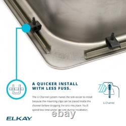 Évier à cuve unique en acier inoxydable Elkay (LR20223) 19-1/2 x 22 x 7-5/8