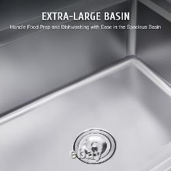Évier commercial en acier inoxydable avec bassin de lavage de vaisselle + égouttoir de 50x50 cm.