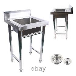 Évier commercial en acier inoxydable avec cuve profonde - Table de lavage pour évier de cuisine de restauration US