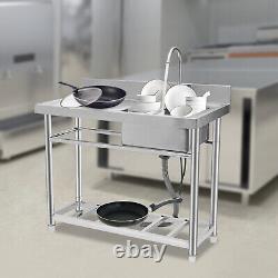 Évier de cuisine à cuve unique s'adapte à la buanderie salle de bain en acier inoxydable durable US