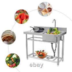 Évier de cuisine à cuve unique s'adapte à la buanderie salle de bain en acier inoxydable durable US