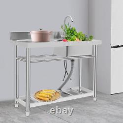 Évier de cuisine à cuve unique s'adapte à la buanderie salle de bain en acier inoxydable durable US