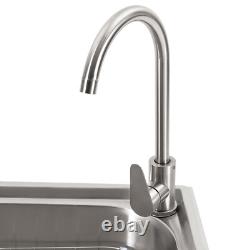 Évier en acier inoxydable commercial extérieur à cuve unique avec robinet US