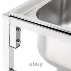 Évier en acier inoxydable commercial extérieur à cuve unique avec robinet US