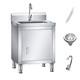 Évier En Acier Inoxydable Pour Cuisine Commerciale + Armoire D'évier De 35 Cm De Large