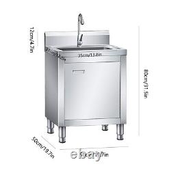 Évier en acier inoxydable pour cuisine commerciale + armoire d'évier de 35 cm de large
