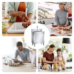 Évier en acier inoxydable pour cuisine commerciale + armoire d'évier de 35 cm de large