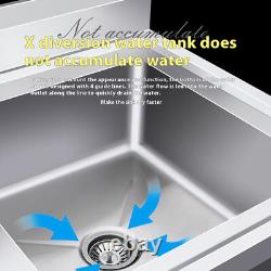 Évier en acier inoxydable pour cuisine commerciale + armoire d'évier de 35 cm de large
