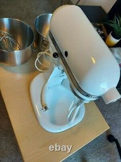 Hobart Kitchen Aid Mixer K-5a White, Avec 2 Bowls, Whisks 300w 10spd Mint Bin 147 $