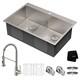 Kraus Évier Double 33x22 Avec Robinet - Reconditionné Certifié