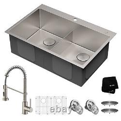 KRAUS Évier double 33x22 avec robinet - Reconditionné certifié
