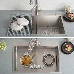 KRAUS Évier double 33x22 avec robinet - Reconditionné certifié