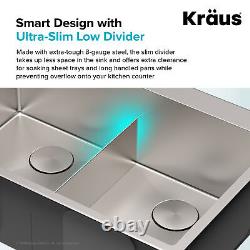 KRAUS Évier double 33x22 avec robinet - Reconditionné certifié