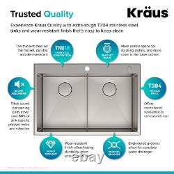 KRAUS Évier double 33x22 avec robinet - Reconditionné certifié