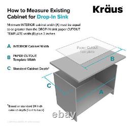 KRAUS Évier double 33x22 avec robinet - Reconditionné certifié