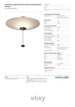 Kichler 380033mul 13 Faible Profil Umber Échec Bowl Led Light Kit En Plusieurs
