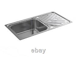 Kohler Ease Inset En Acier Inoxydable Kitchen Sink Single Bowl Déchets 950 X 500mm