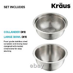 Kraus Kitchen Sink Mixing Bowl And Colander Accessoires Set