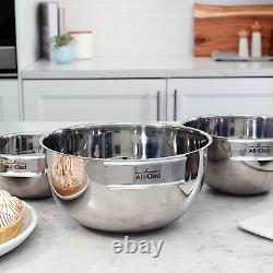 Lave-vaisselle En Acier Inoxydable Tout-plaqué Safe Mixing Bowls Kitchen Argent