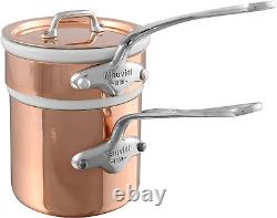 M'150 S Bain Marie en cuivre étamé avec couvercle et poignée en acier inoxydable moulé, 0.9L