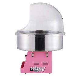 Machine à barbe à papa électrique 1000W avec couvercle, bol en acier inoxydable et cuillère à sucre