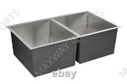 Main 32x19 Undermount Double Bowl 304 Stainless Steel Kitchen Sink Zero R0